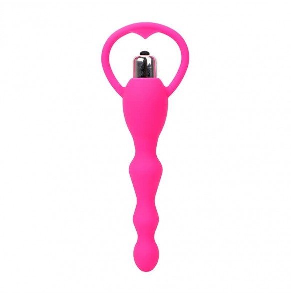 Soft Anal Beads Butt Plug Vibrator (Chargeable - Red Rose)